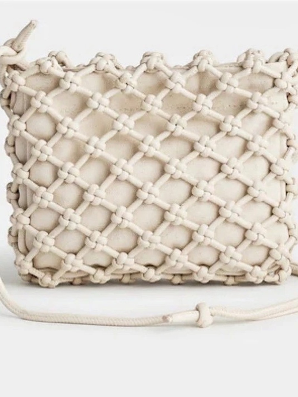 Madewell The Knotted Leather Crossbody Bag in Ecru Multi NWT Cream